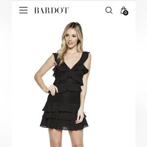 Babylon Dress In Black lace ruffle XS Nordstrom NWT